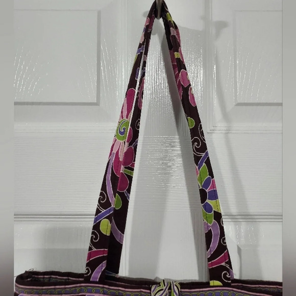 Vera Bradley Purple Punch Tote with Toggle Closure Bag - Picture 4 of 10